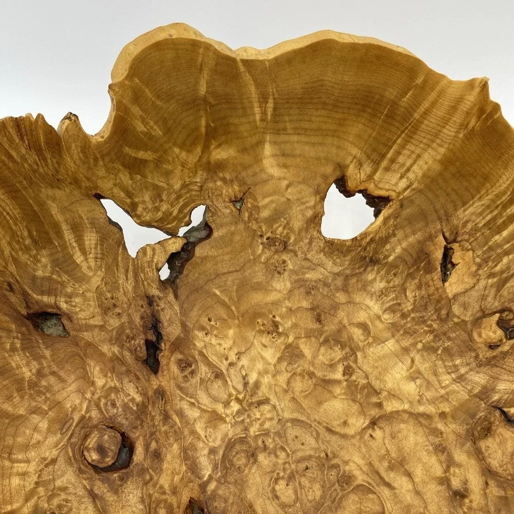 Maple Burl Wood Turned Natural Live Edge Bowl, Artist Signed V Leibrant 0152 Lg